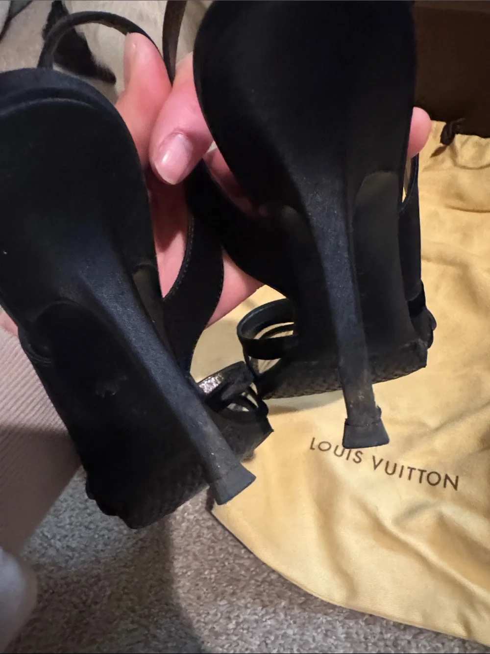 Louis Vuitton Black Jeweled Flower Slingback Heels 35.5 - Picture 4 of 12